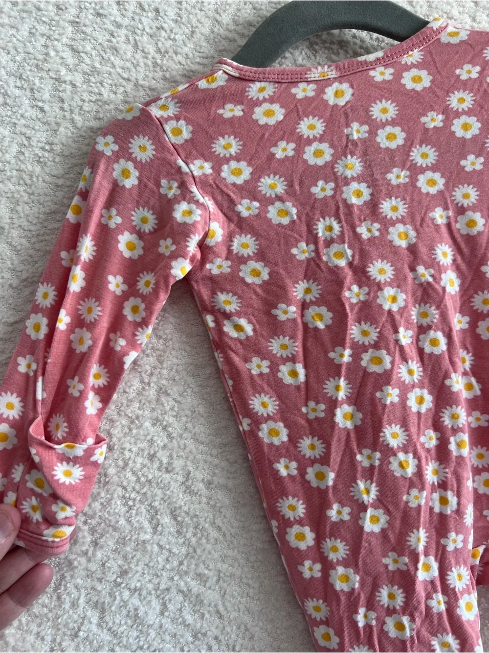 Emerson & Friends Baby Bamboo Ruffles One Piece Zip Pajamas Size 0-3 Months